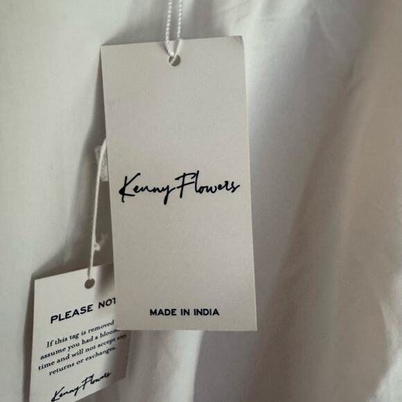 Kenny Flowers Dress Jetset Mini Swing Small Ruffle Hem White Summer Beach NWT - Picture 9 of 10